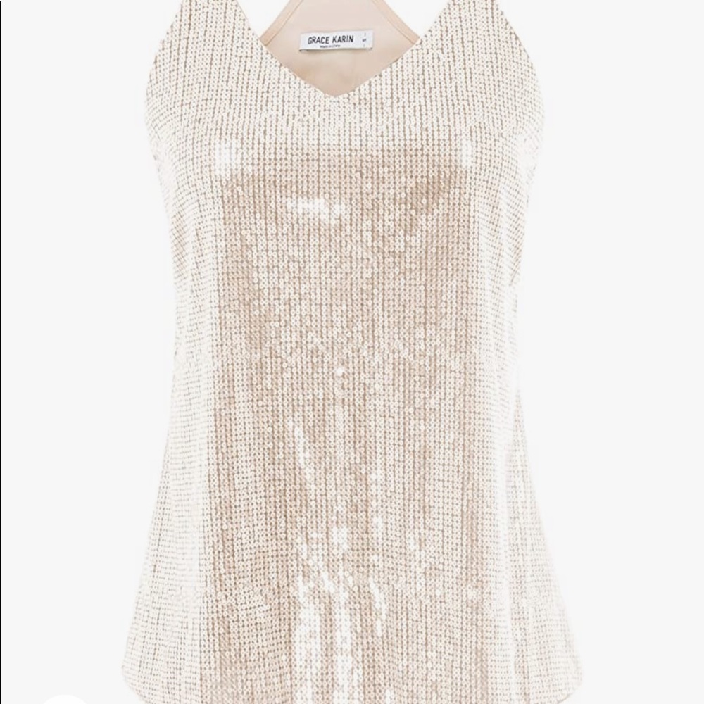 NWT Sequin front tank top.